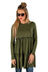Sexy Army Green Long Sleeve Layered Babydoll Tunic
